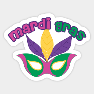 Cute Mardi Gras Parade Mask Sticker